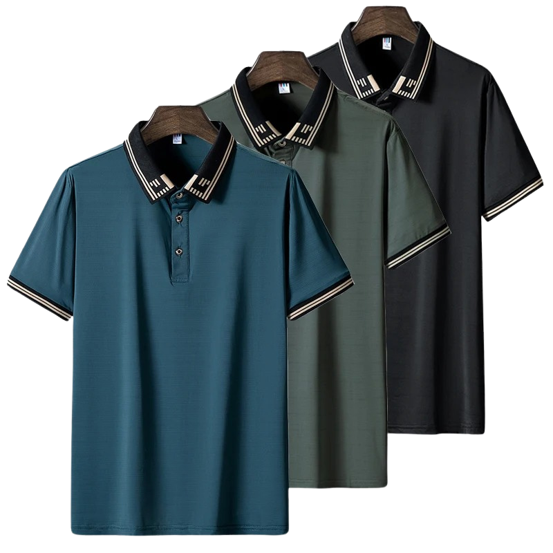 Camisa Polo Masculina de Seda