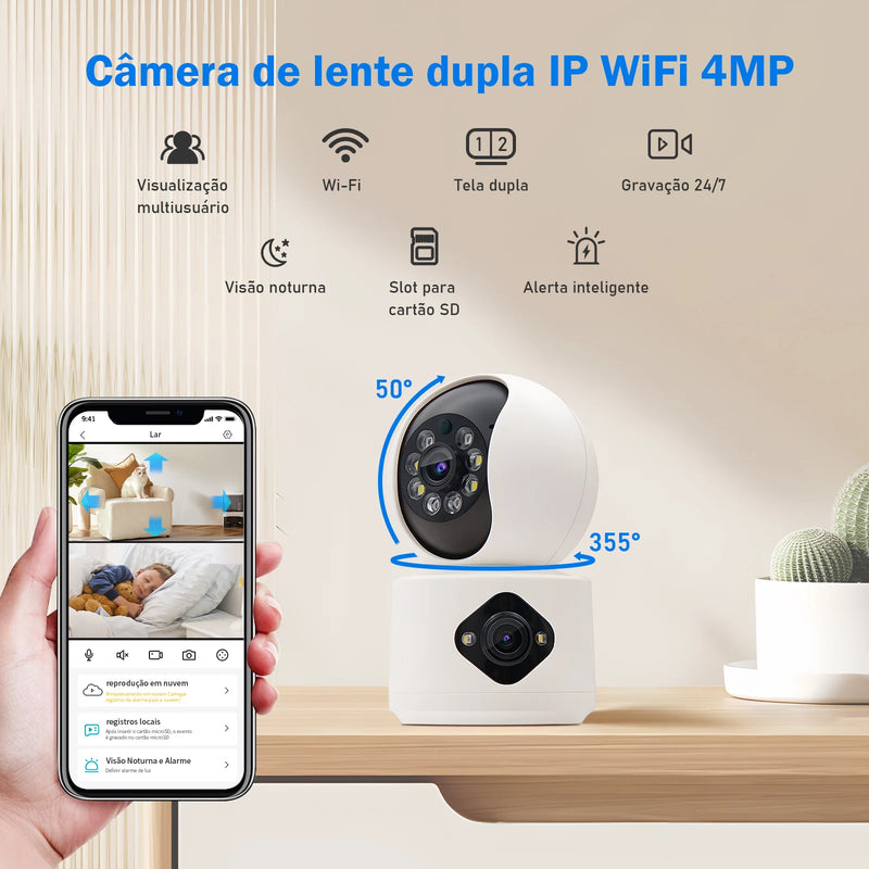 Câmera de segurança inteligente de WiFi para casa