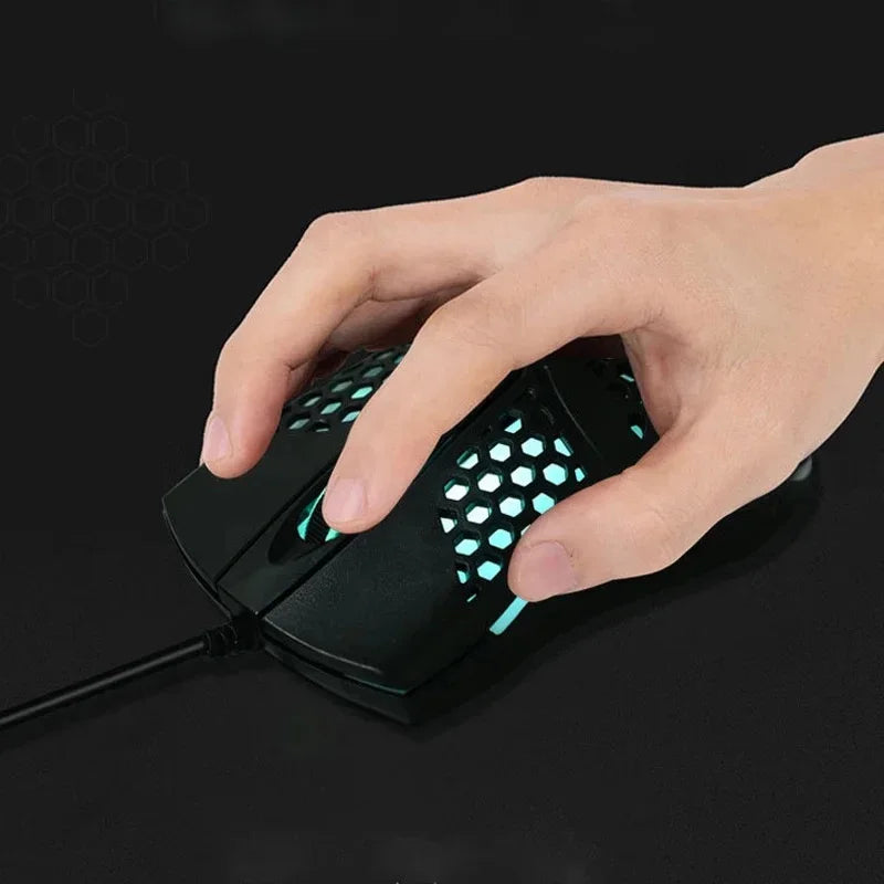 Mouse Óptico Com Fio Usb RGB Para Computador Notebook