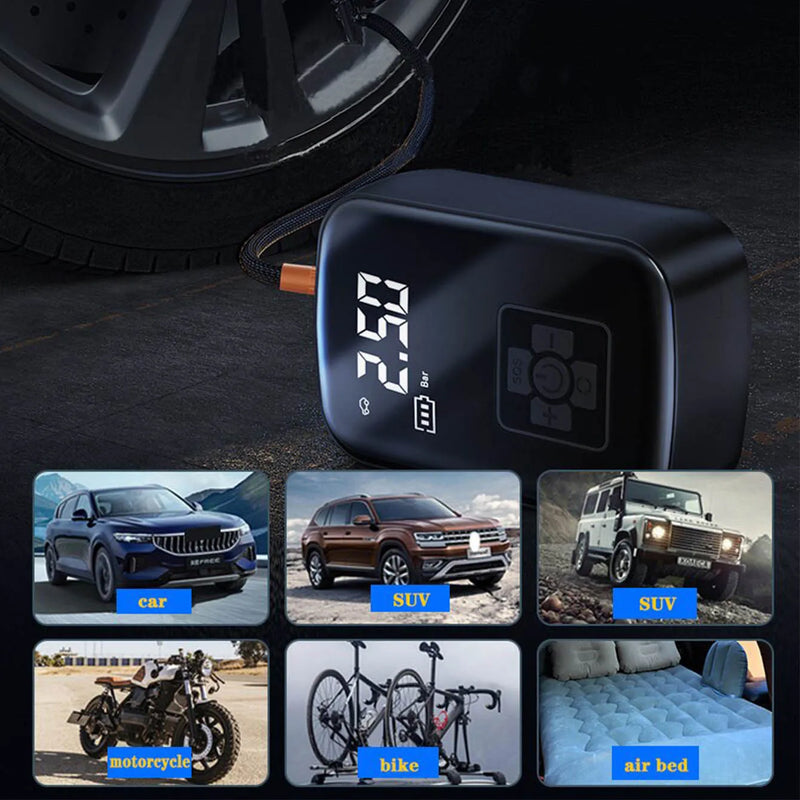 Compressor de ar digital para carros, motocicletas e bicicletas