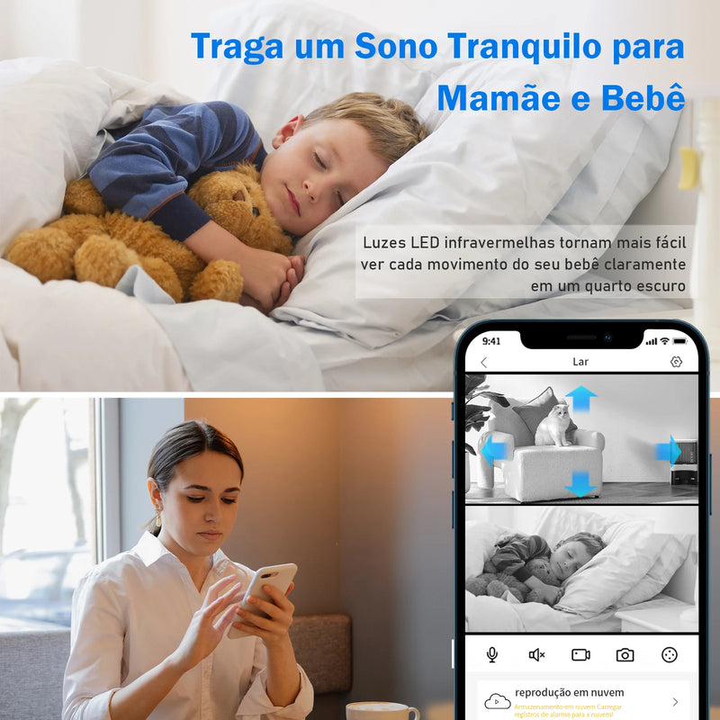 Câmera de segurança inteligente de WiFi para casa